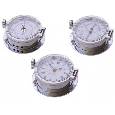 Chrome Clock + Baro. + Thermo. 140mm